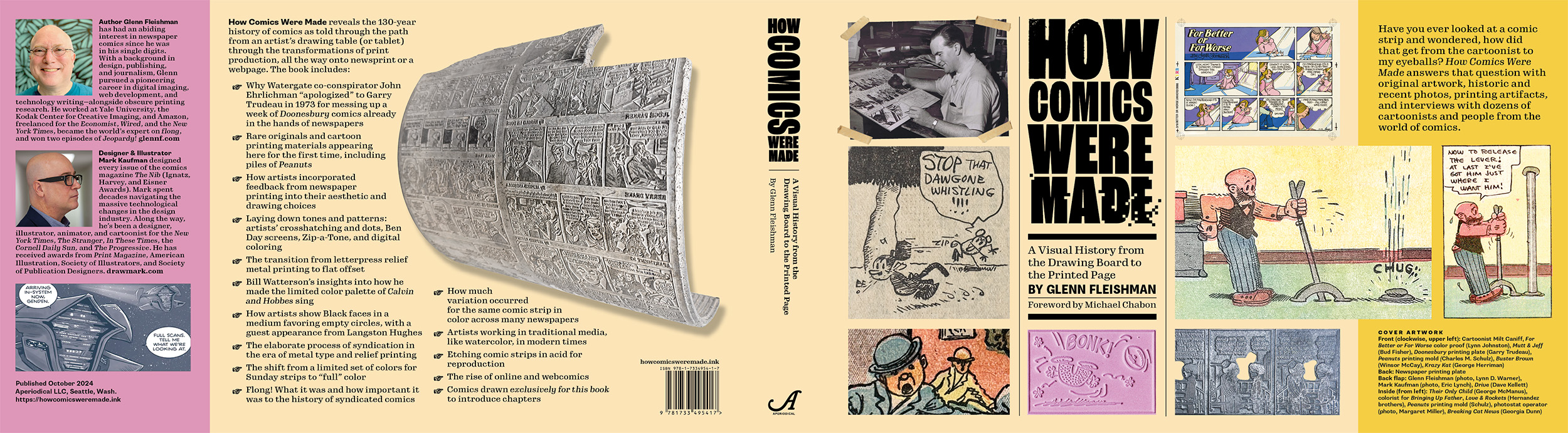 Full front and back cover plus spine and flaps of How Comics Were Made